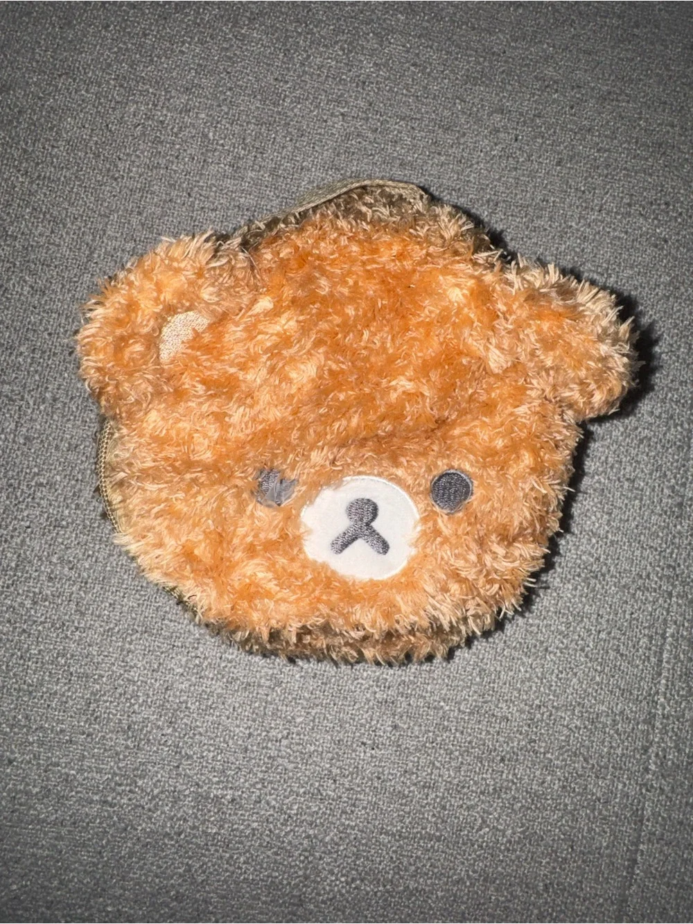Cute Plush Bear Coin Pouch in Light Brown